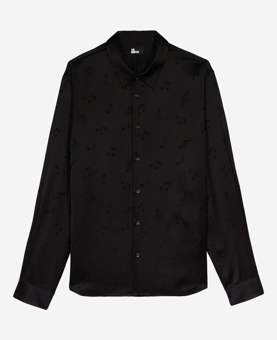 The Kooples HOMME BLACK chemise en jacquard imprimé musique noire