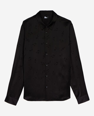 The Kooples HOMME BLACK chemise en jacquard imprimé musique noire