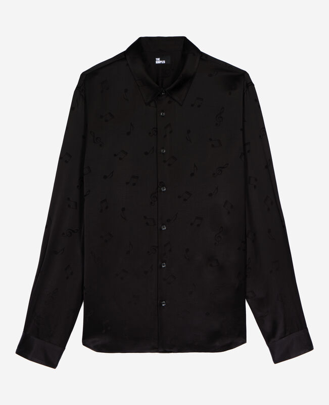 The Kooples HOMME BLACK chemise en jacquard imprimé musique noire