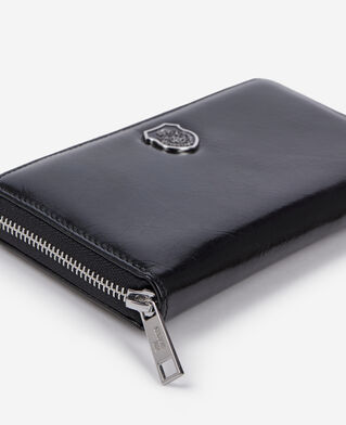 The Kooples UNISEX BLACK schwarze brieftasche mit wappen aus leder