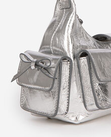 The Kooples FEMME SILVER sac amelia small en cuir craquelé argent