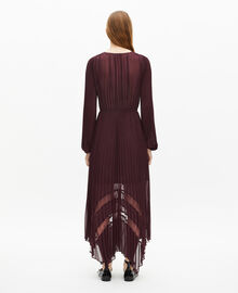 The Kooples FEMME BURGUNDY robe longue plissée bordeaux