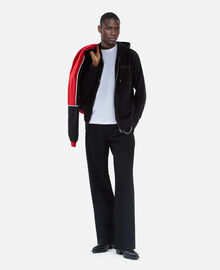 The Kooples HOMME BLACK WASHED sweatshirt à capuche et sérigraphie zippé noir