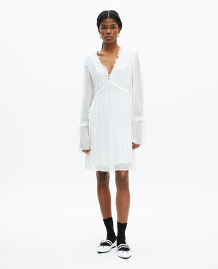 The Kooples FEMME ECRU robe courte avec volants écru