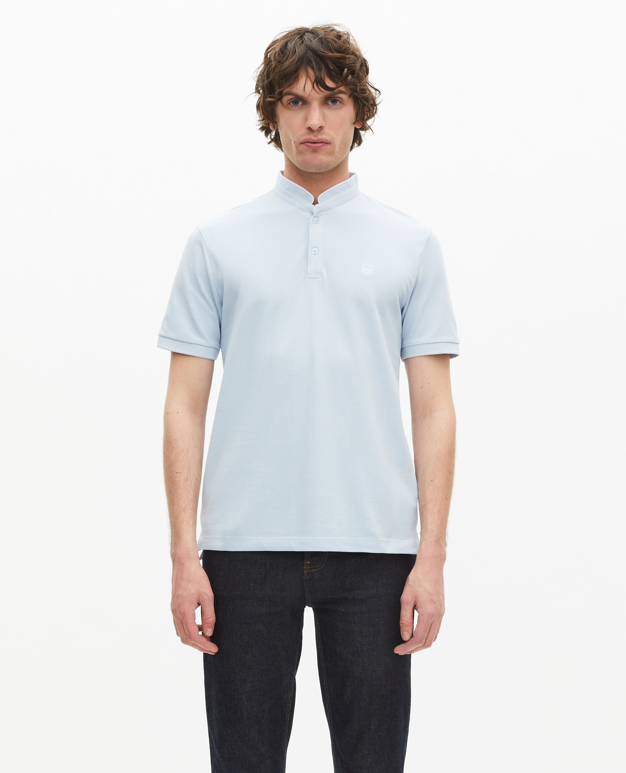 Polo en coton piqué bleu clair, BLUE, hi-res image number null