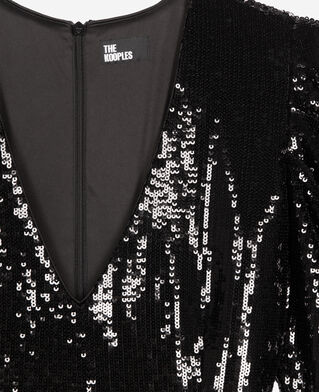 The Kooples WOMEN BLACK STONE short black sequin dress