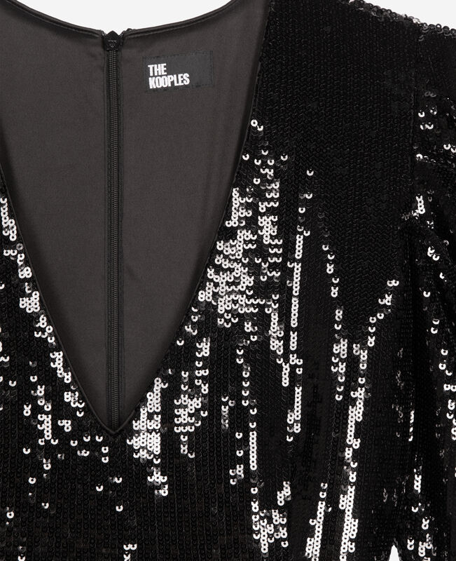 The Kooples FEMME BLACK STONE robe courte à sequins noire