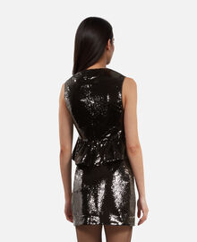 The Kooples FEMME BLACK STONE top à sequins noir