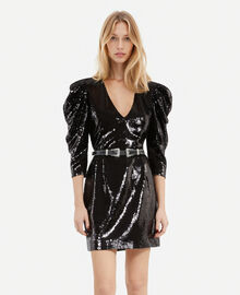The Kooples FEMME BLACK STONE robe courte à sequins noire