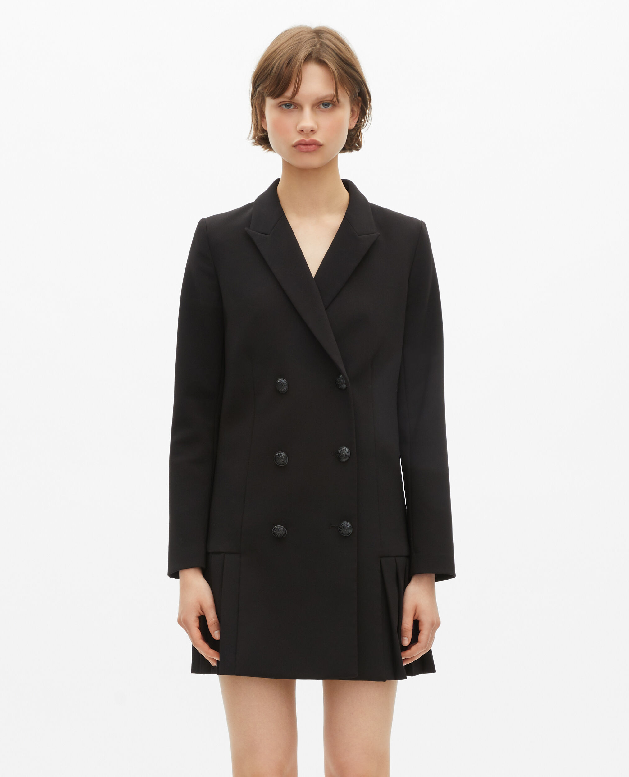 Robe tailleur courte noire, BLACK, hi-res image number null