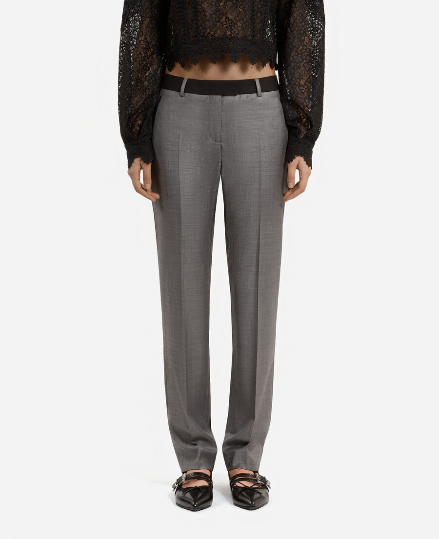 The Kooples WOMEN DARK GREY grey tailored pants