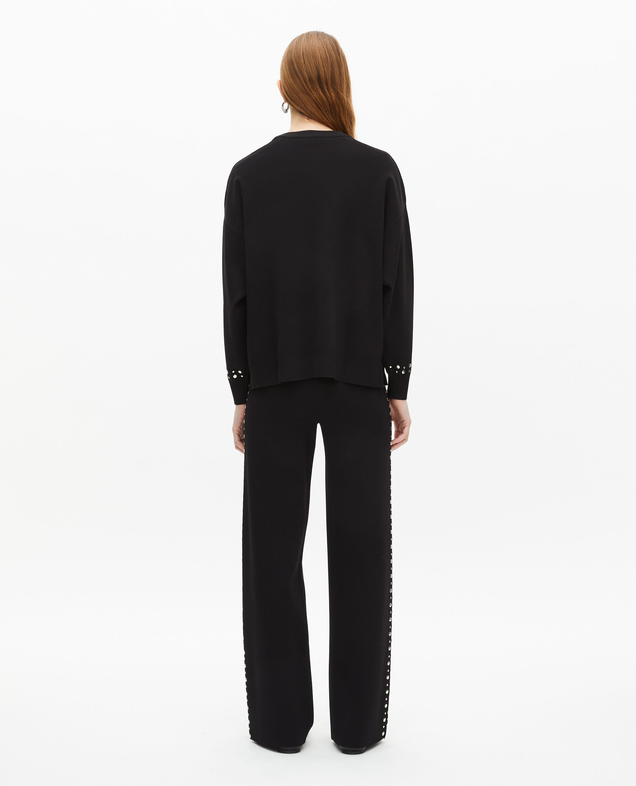 Sweatshirt avec studs noir, BLACK, hi-res image number null