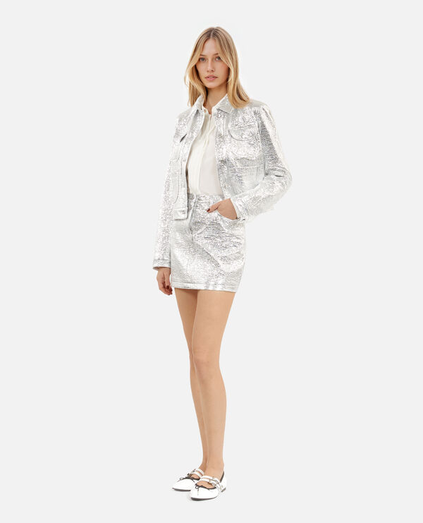 The Kooples FEMME SILVER veste courte argentée