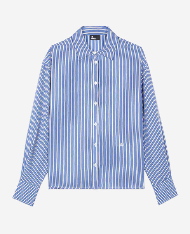 The Kooples FEMME BLUE WHITE chemise à rayures bleue