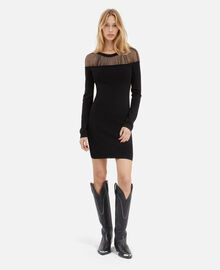 The Kooples FEMME BLACK robe courte à fronces noire