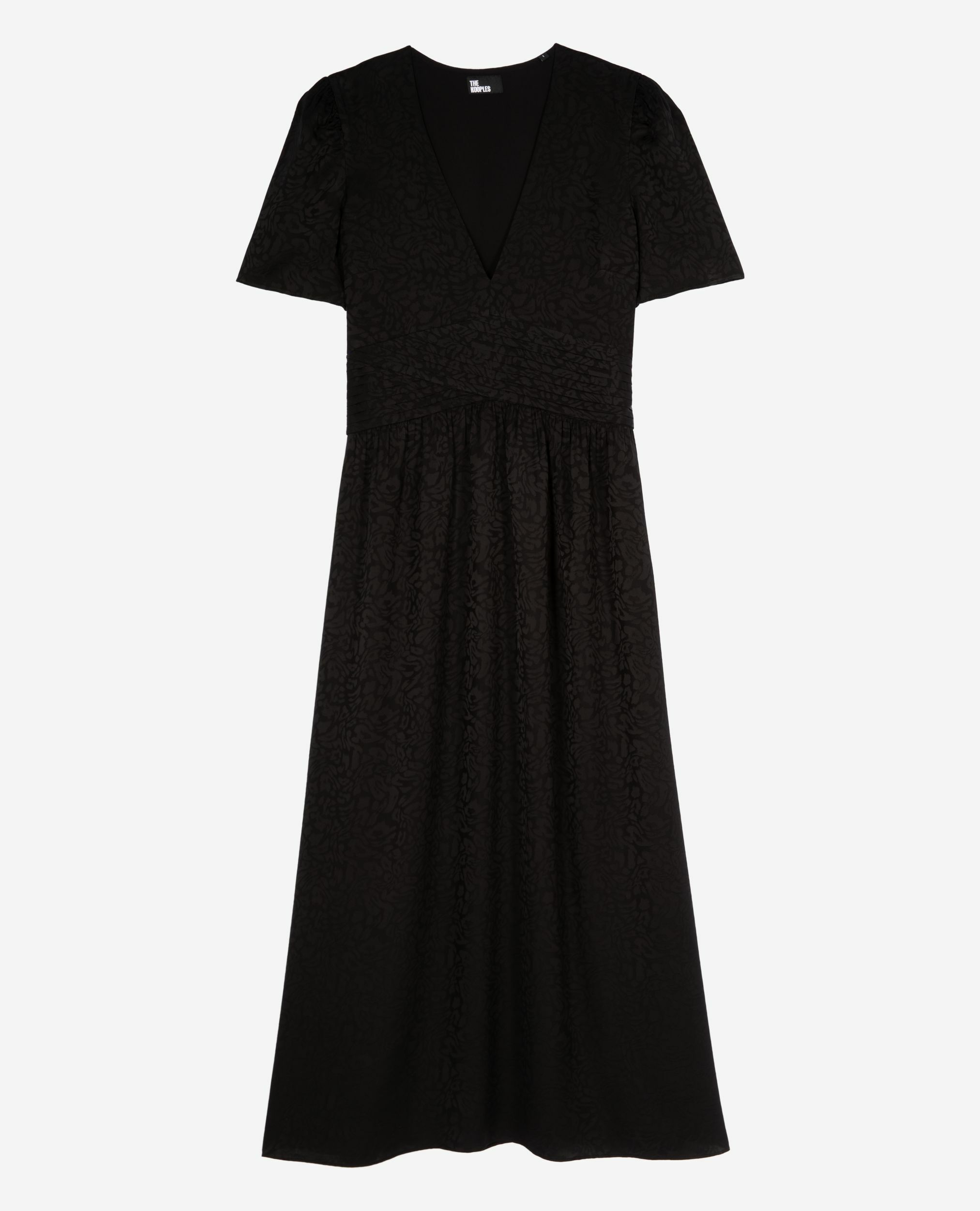 Robe longue en jacquard noire, BLACK, hi-res image number null