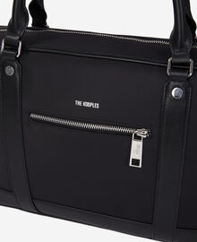 The Kooples HOMME BLACK porte-documents en cuir et fibre nylon noir