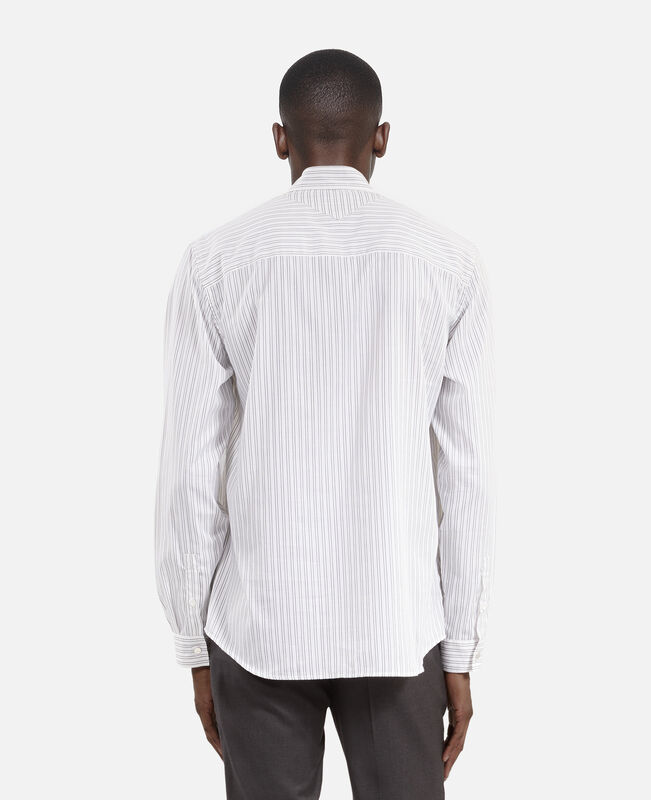 The Kooples HOMME BLACK WHITE chemise à fines rayures blanche