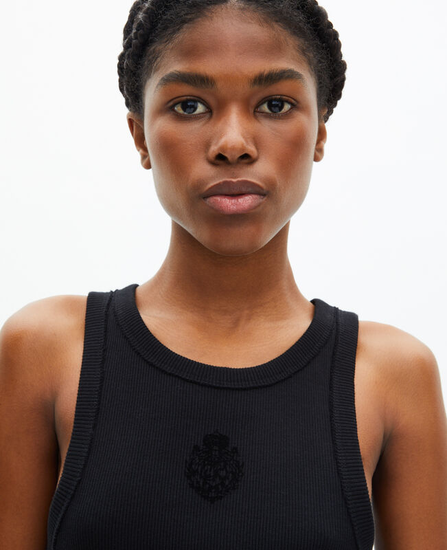 The Kooples FEMME BLACK débardeur avec blason noir
