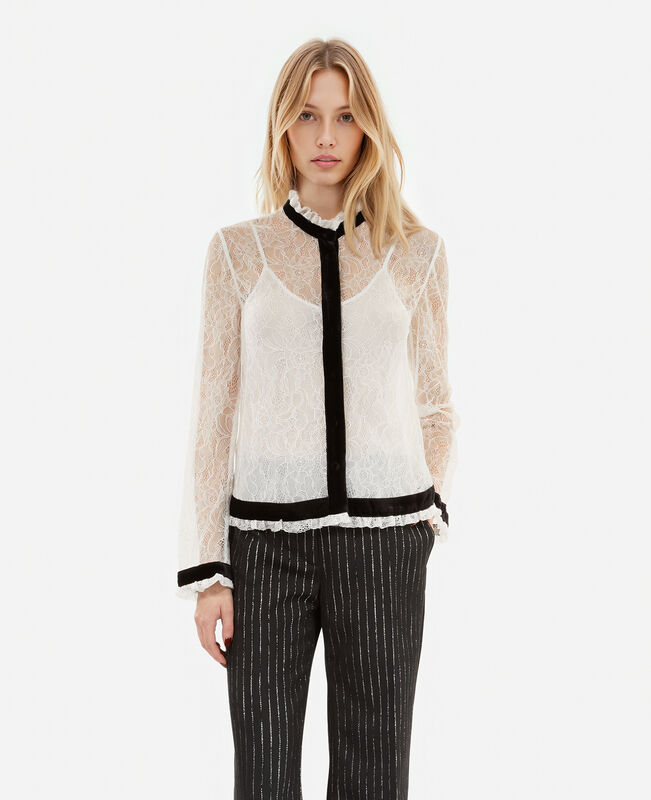 The Kooples FEMME ECRU chemise en dentelle écrue