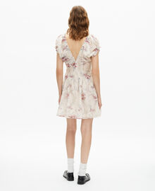 The Kooples FEMME OFF WHITE / PINK robe courte imprimé fleuri blanche