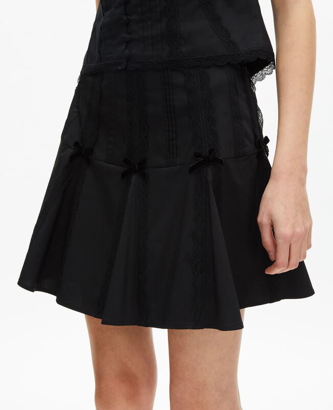 The Kooples FEMME BLACK jupe courte détails nœuds noire