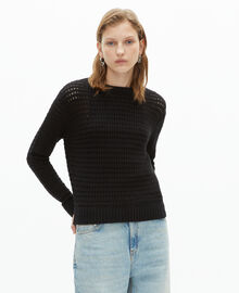 The Kooples FEMME BLACK pull ajouré mélangé noir