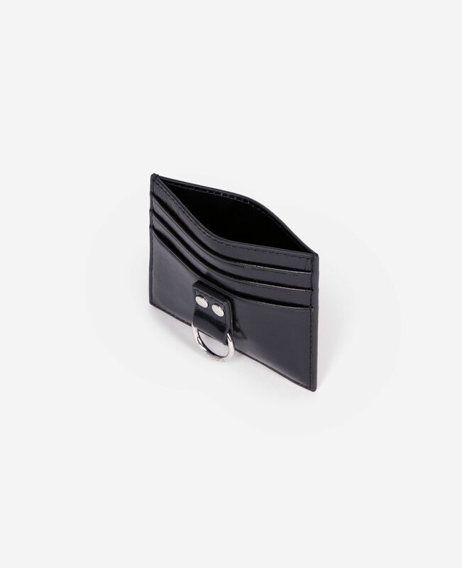 The Kooples FEMME BLACK porte cartes amelia en cuir noir