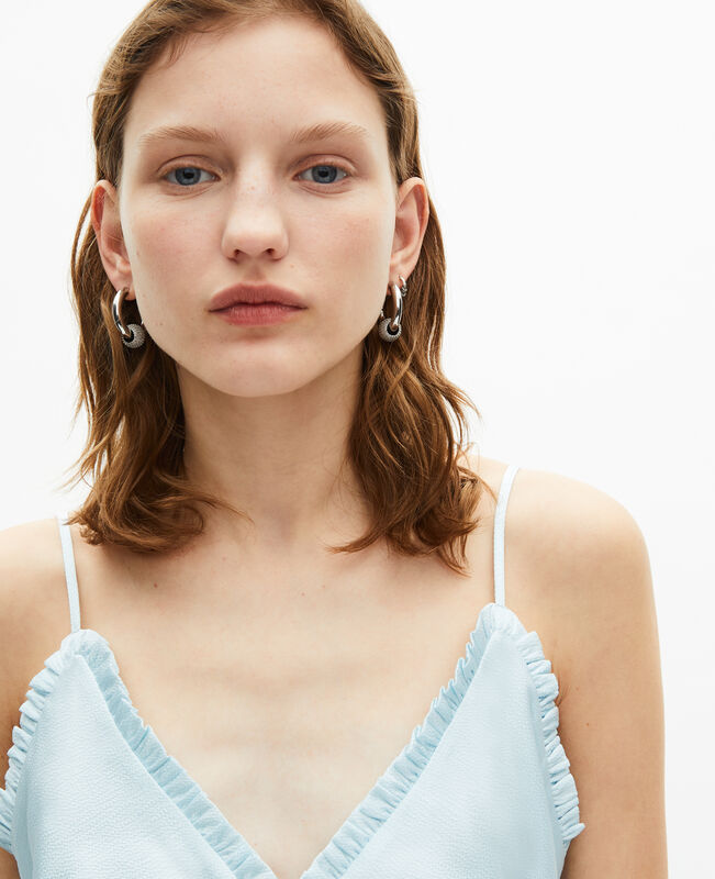 The Kooples FEMME BABY BLUE caraco plissé bleu
