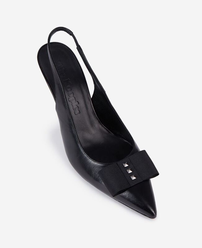 The Kooples FEMME BLACK escarpins en cuir à bride arrière noirs