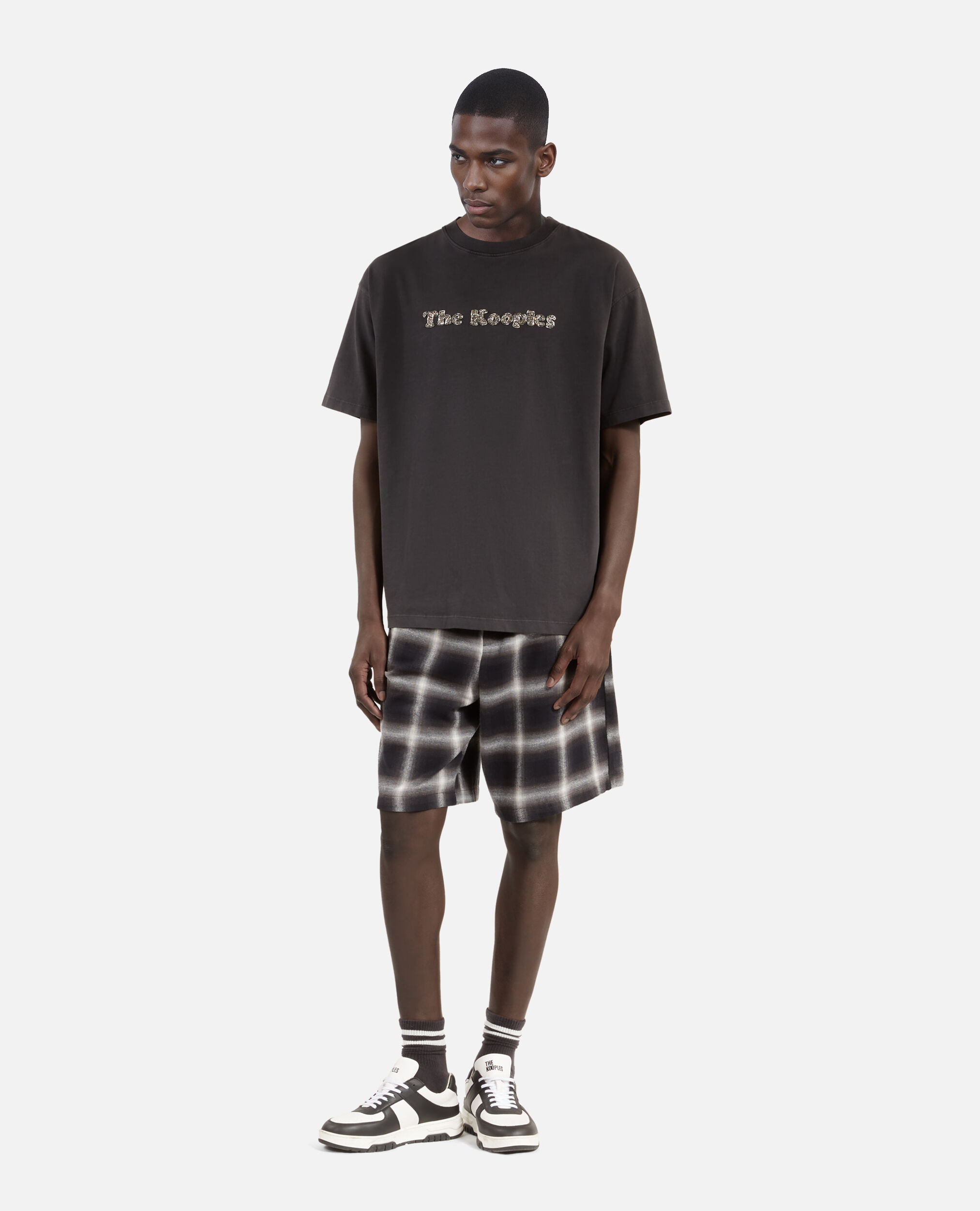 T-shirt avec logo délavé noir, BLACK WASHED, hi-res image number null