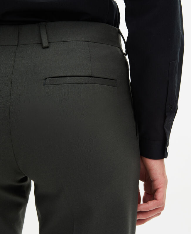 The Kooples HOMME KAKI pantalon de costume en laine kaki coupe ajustée