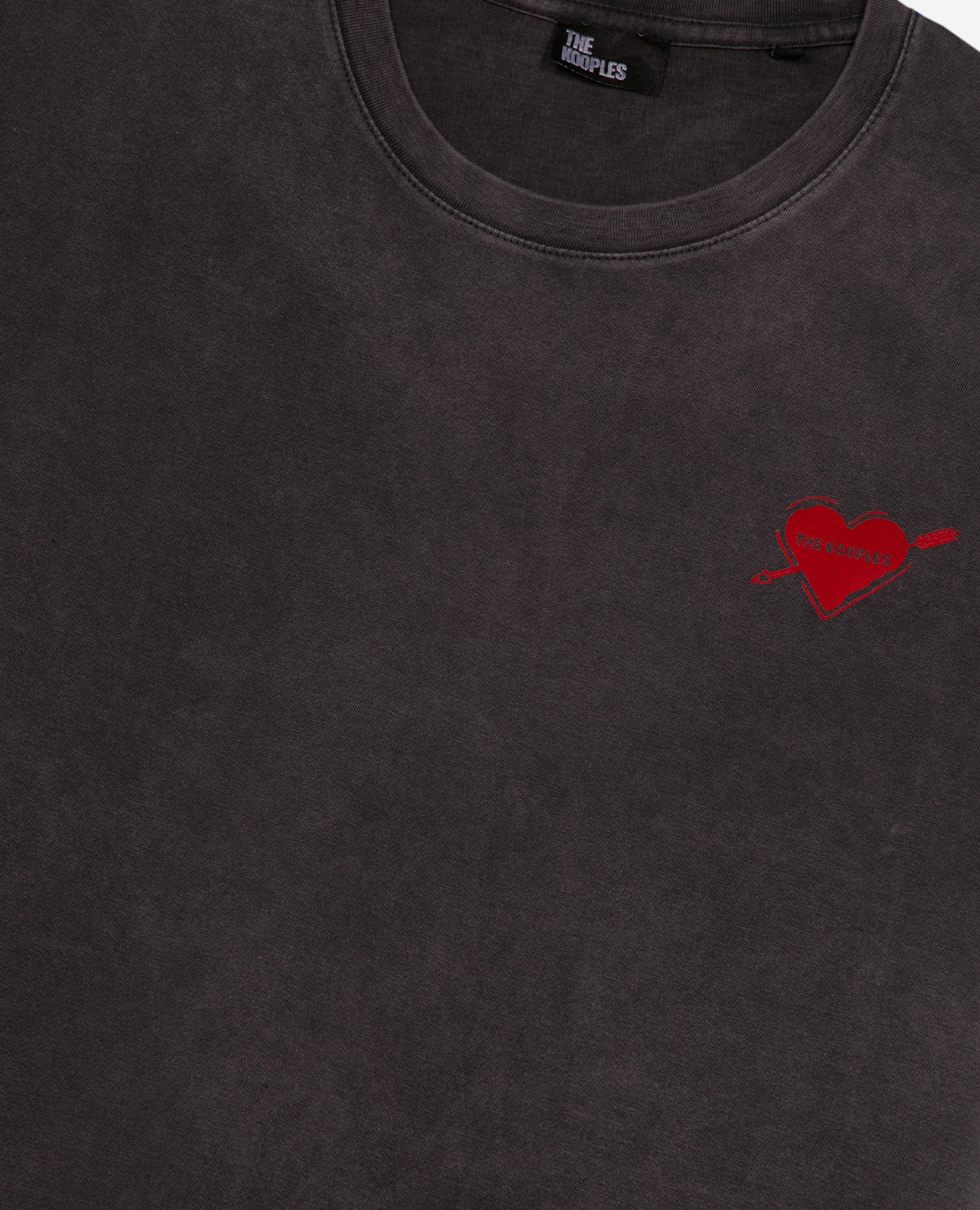 T-shirt avec flocage cœur noir, BLACK WASHED, hi-res image number null