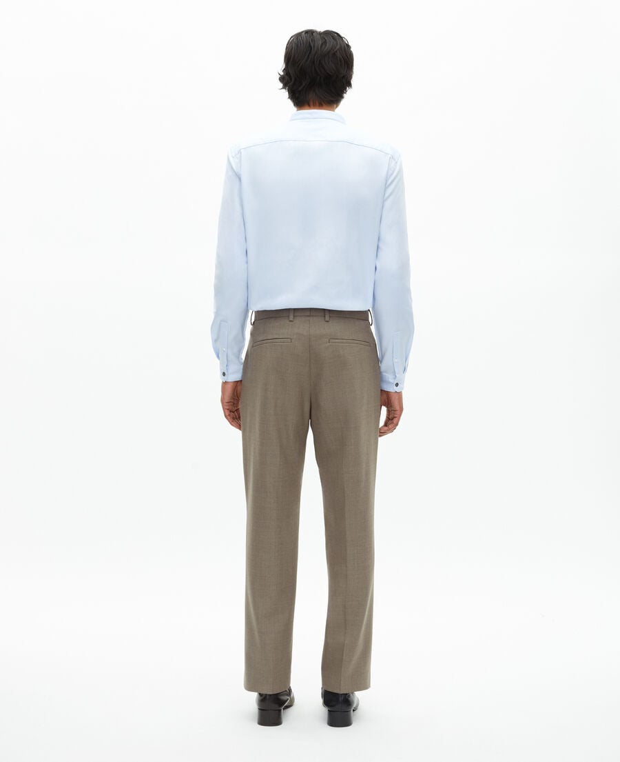The Kooples MEN BEIGE MELANGE beige wool suit pants