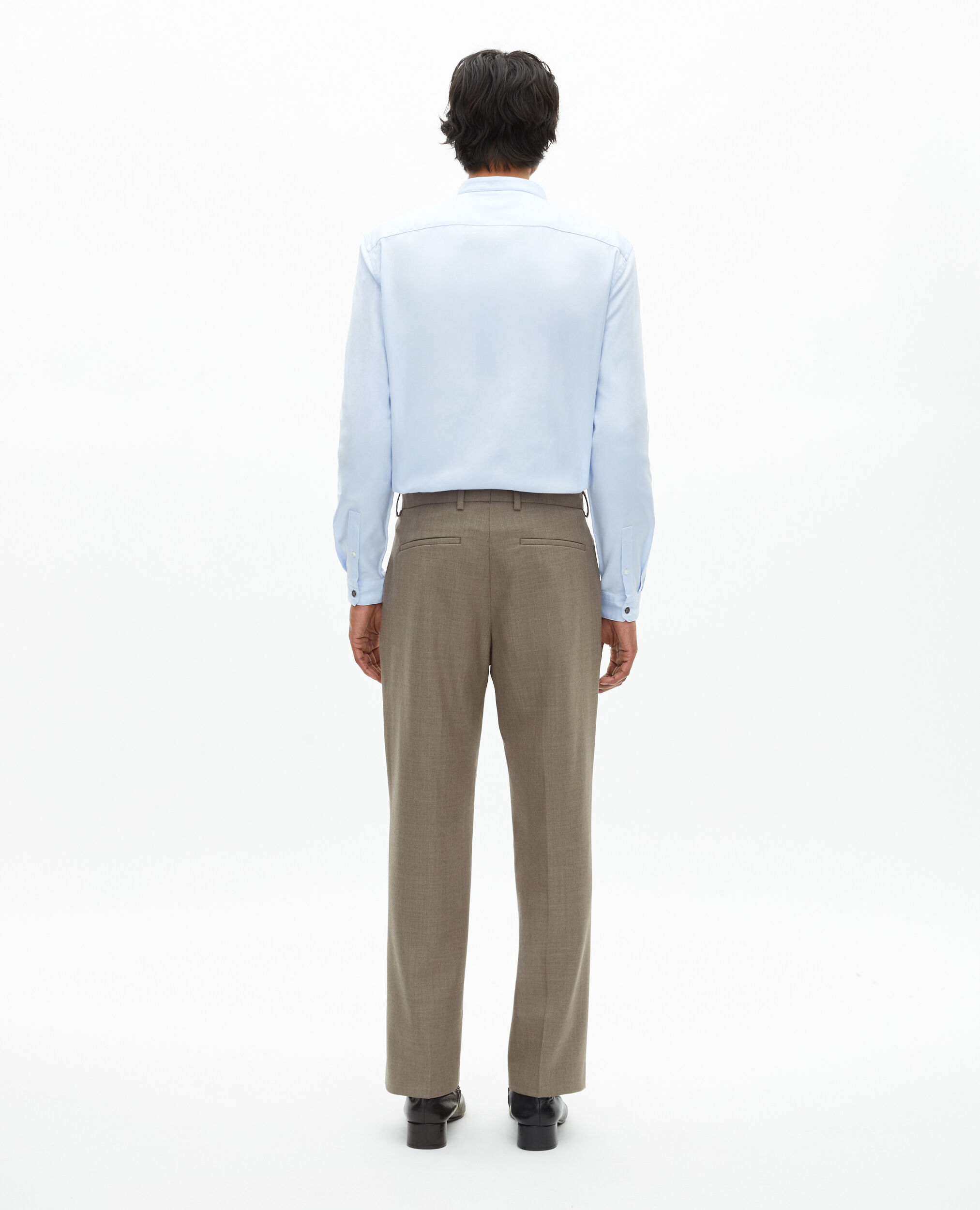 Pantalon de costume en laine beige, BEIGE MELANGE, hi-res image number null