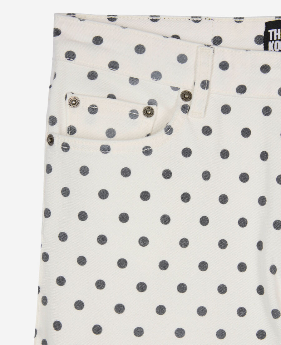 The Kooples FEMME BEIGE GREY jean slim à pois beige