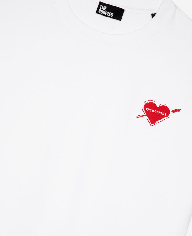 The Kooples FEMME WHITE t-shirt avec flocage cœur blanc
