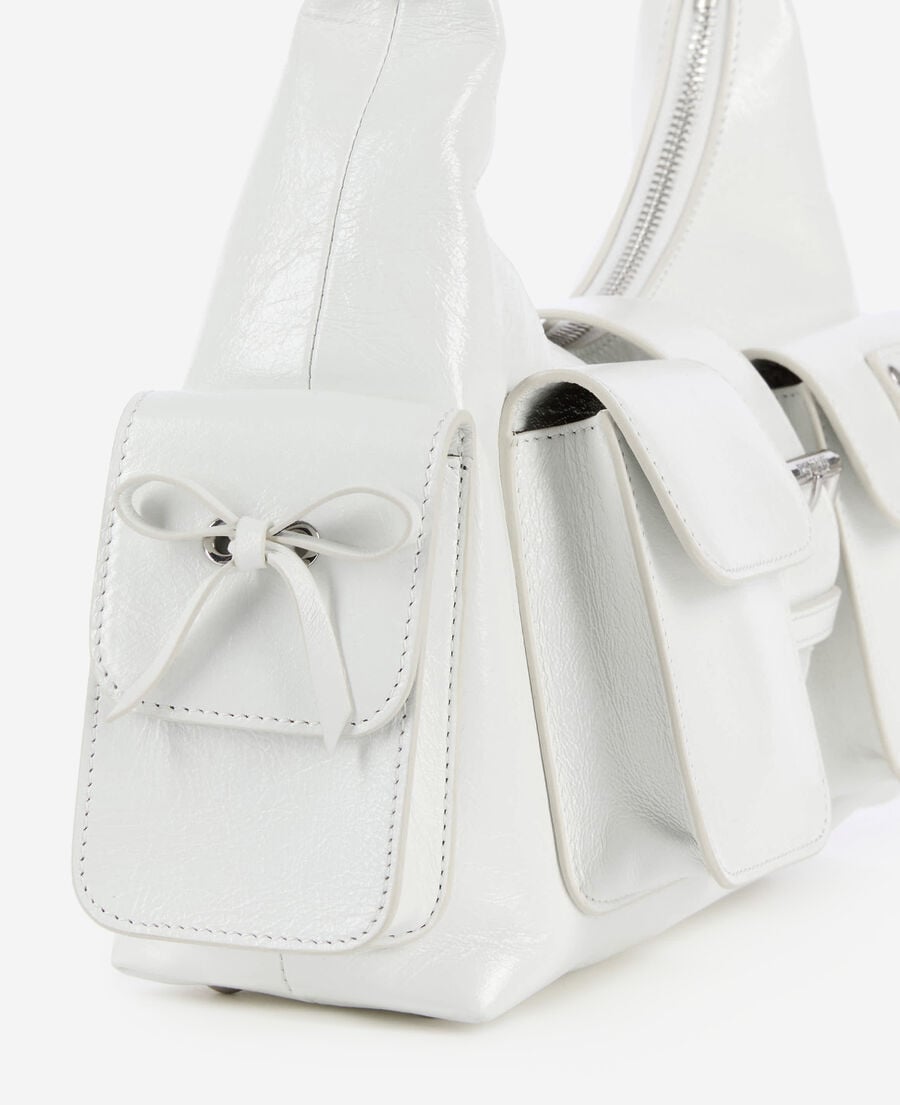 The Kooples FEMME WHITE sac amelia en cuir craquelé blanc