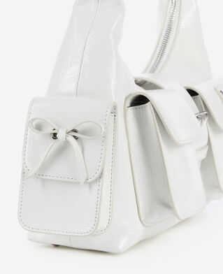 The Kooples FEMME WHITE sac amelia en cuir craquelé blanc