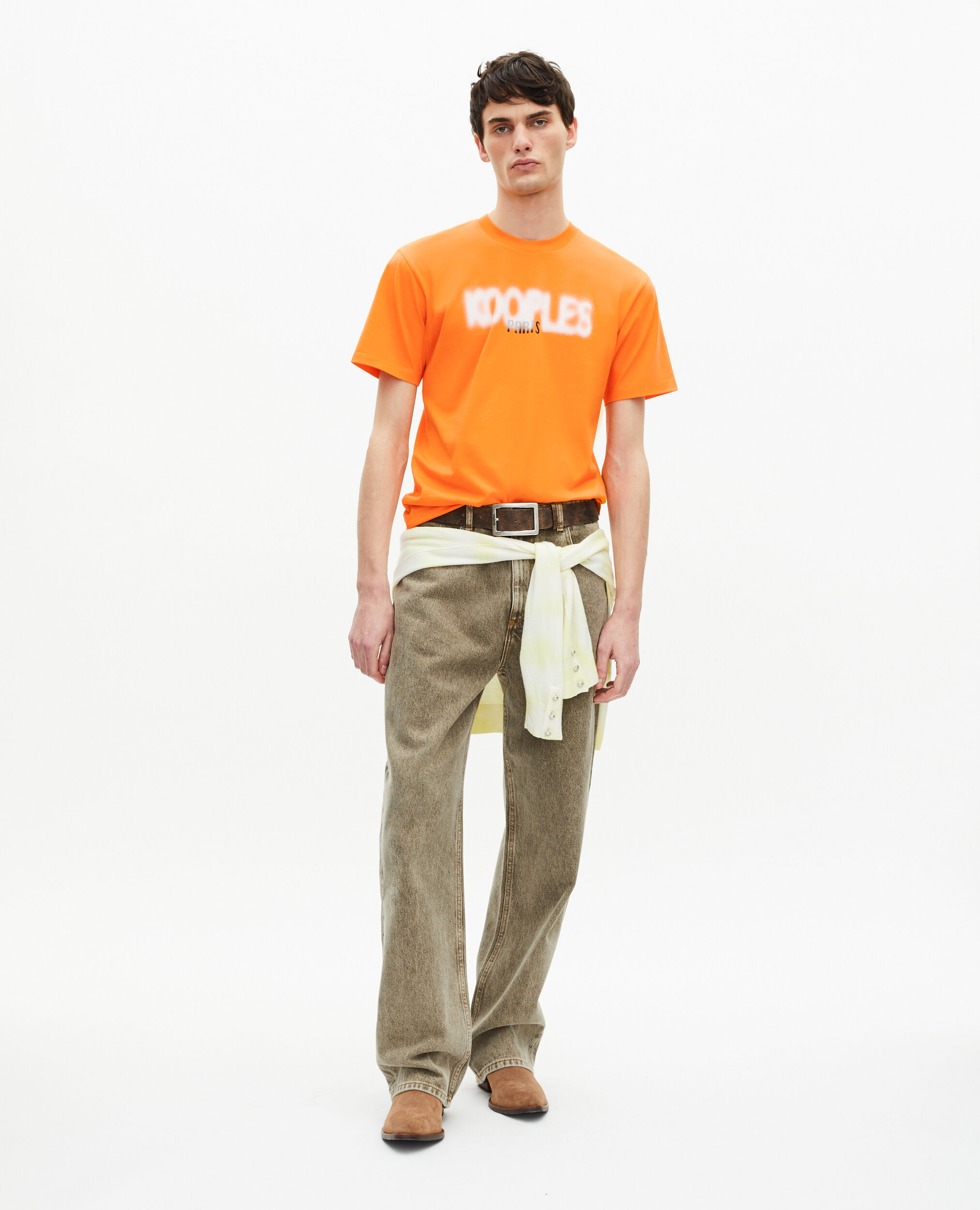 T-shirt avec sérigraphie logo orange, ORANGE, hi-res image number null