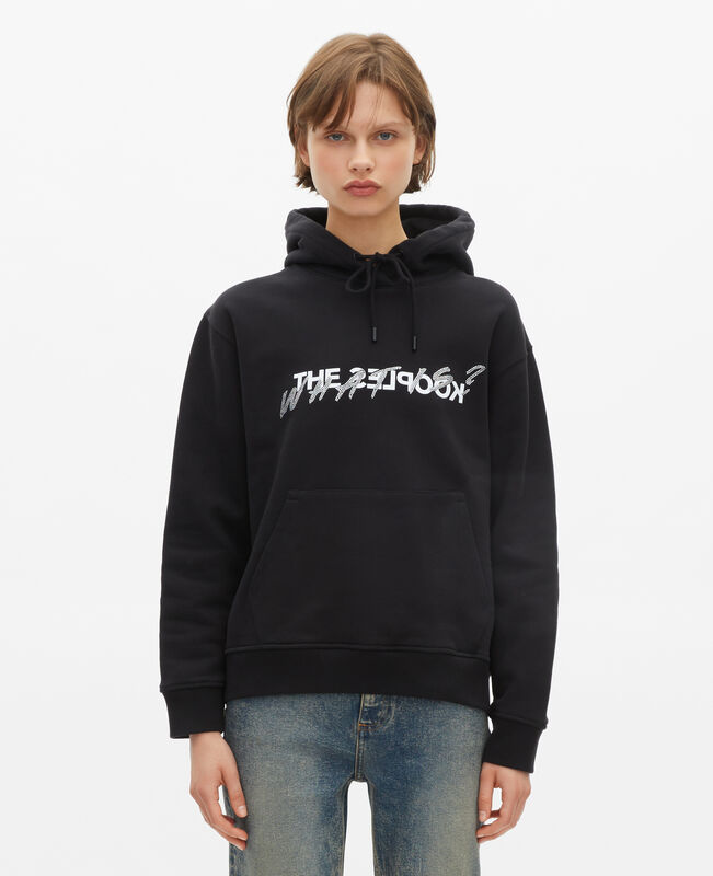 The Kooples FEMME BLACK sweatshirt à capuche what is avec strass noir