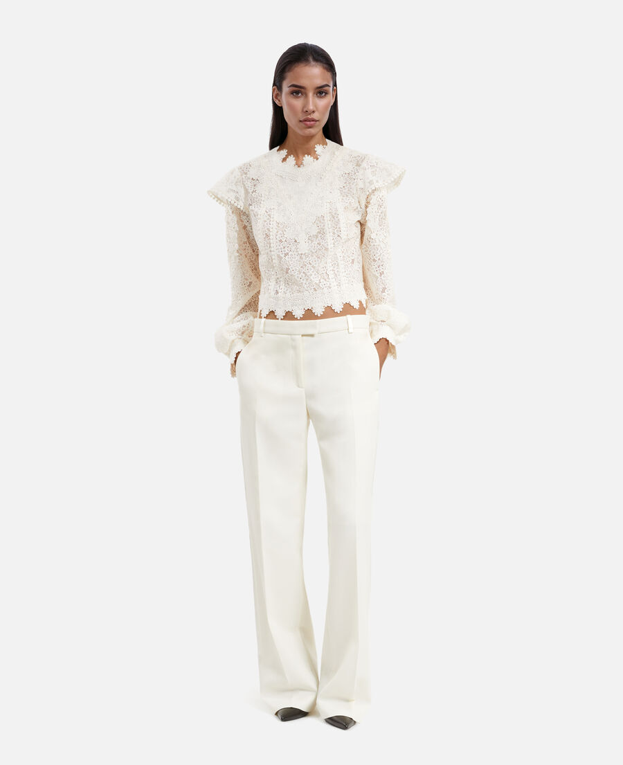 The Kooples FEMME ECRU top en dentelle écru