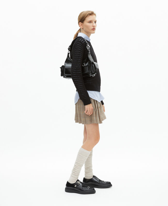 The Kooples FEMME BLACK derbies en cuir et effet poulain noir