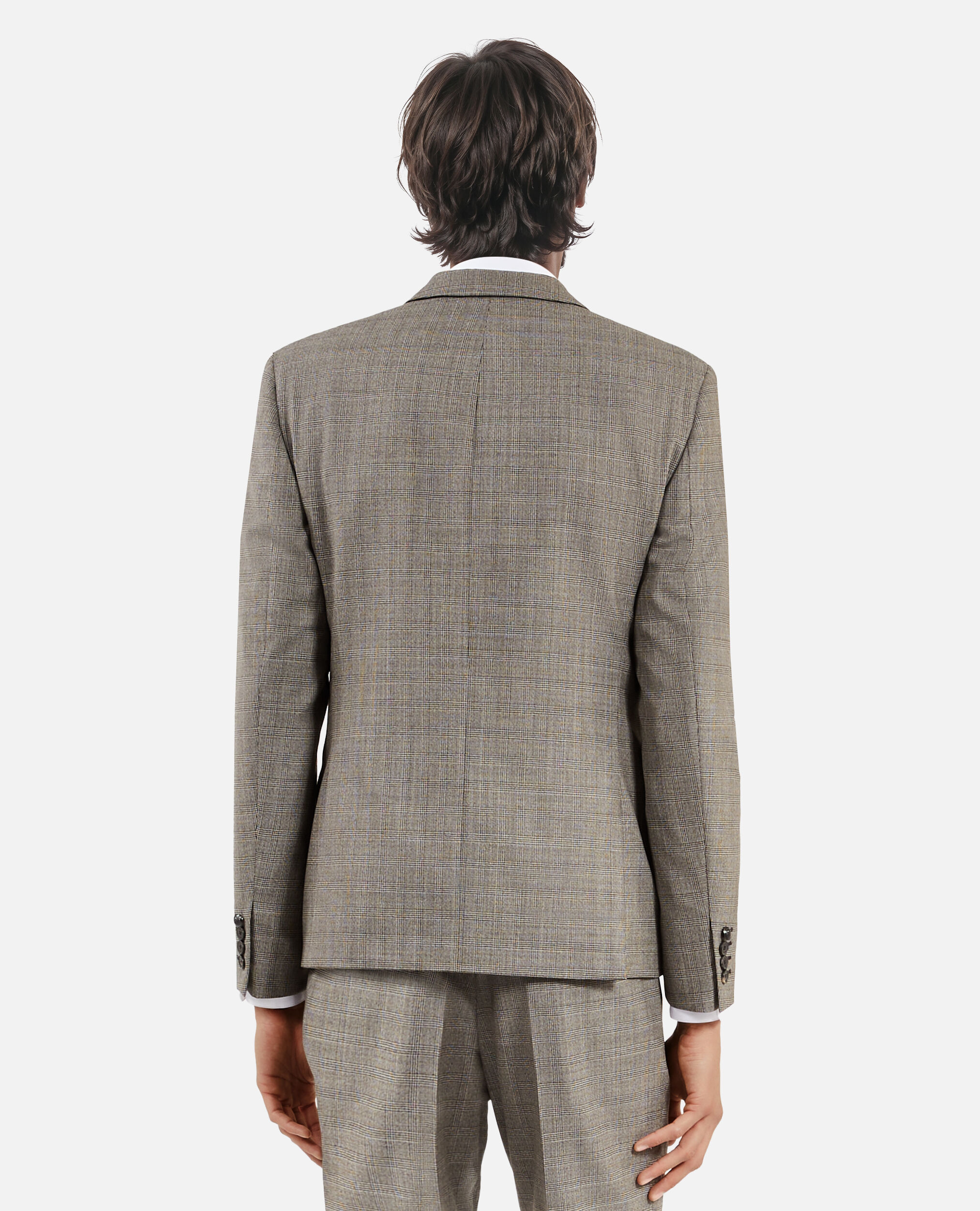 Veste de costume en laine prince de Galles beige, BEIGE MELANGE, hi-res image number null