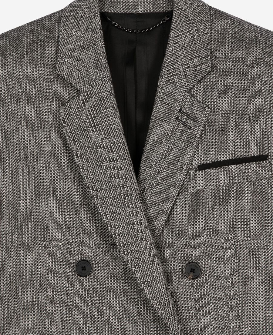 The Kooples WOMEN GREY grey wool and linen tailored jacket