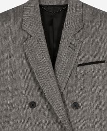 The Kooples FEMME GREY veste tailleur en laine et lin grise