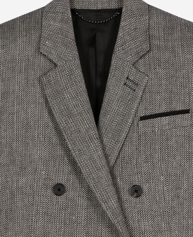 The Kooples FEMME GREY veste tailleur en laine et lin grise