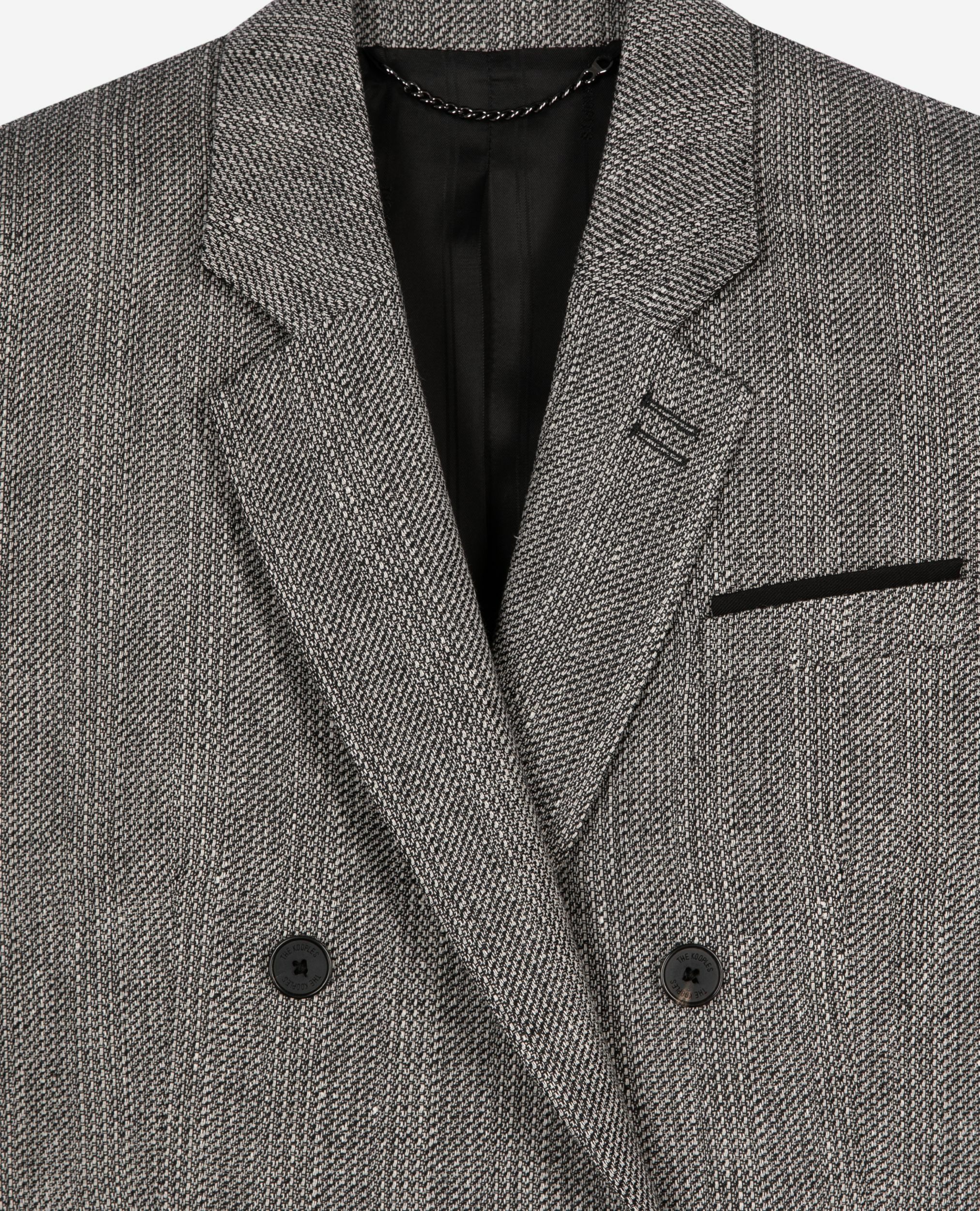 Veste tailleur en laine et lin grise, GREY, hi-res image number null