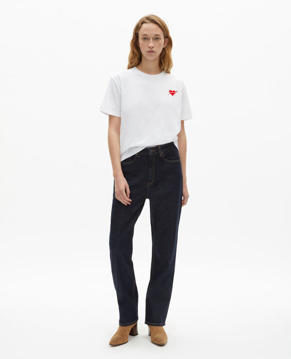 The Kooples FEMME WHITE t-shirt avec flocage cœur blanc