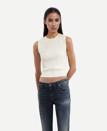 The Kooples FEMME WHITE top en maille blanc